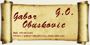Gabor Obušković vizit kartica